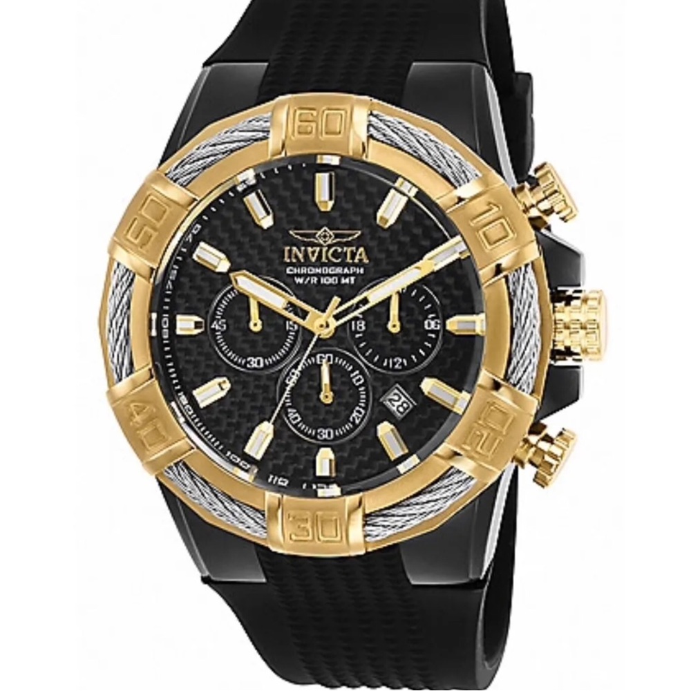 Men’s Invicta Men's 50mm Bolt Quartz Chronograph Silicone Strap Watch.
